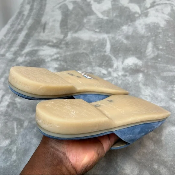 Sam Edelman Women’s Kira Blue & Gold Stone Suede Mule Size 9 M Slide On Shoes - Picture 14 of 16